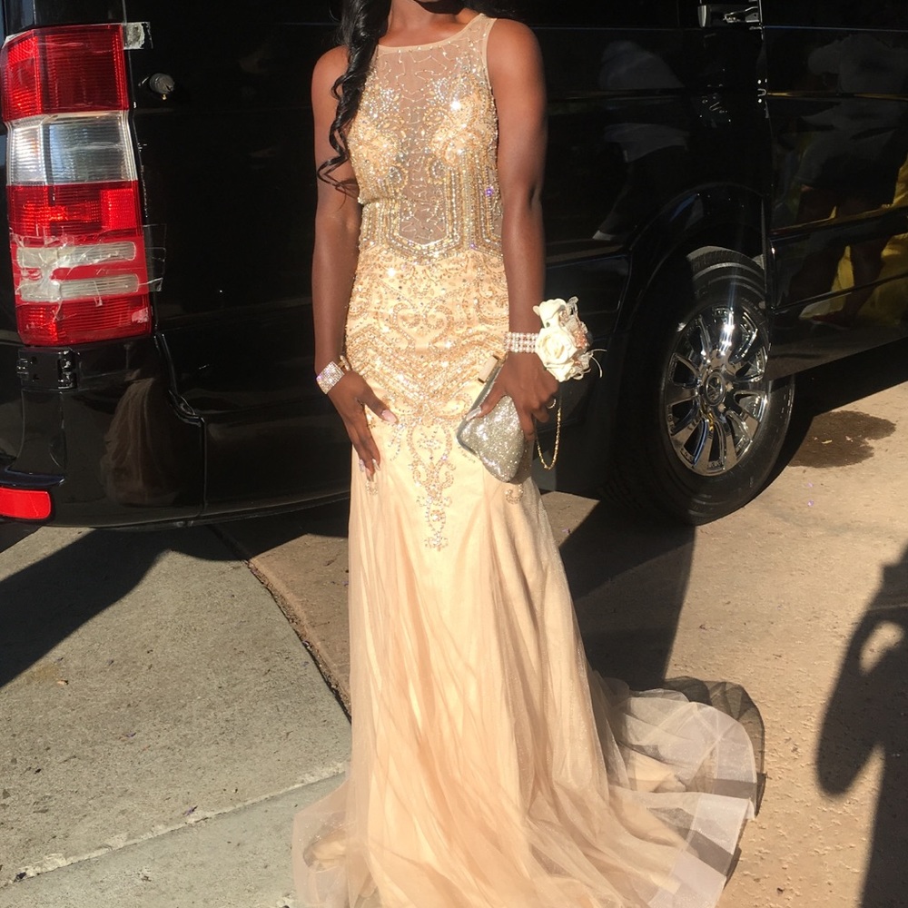 Champagne rose mermaid Prom dress